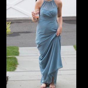 High neck bridesmaid dress